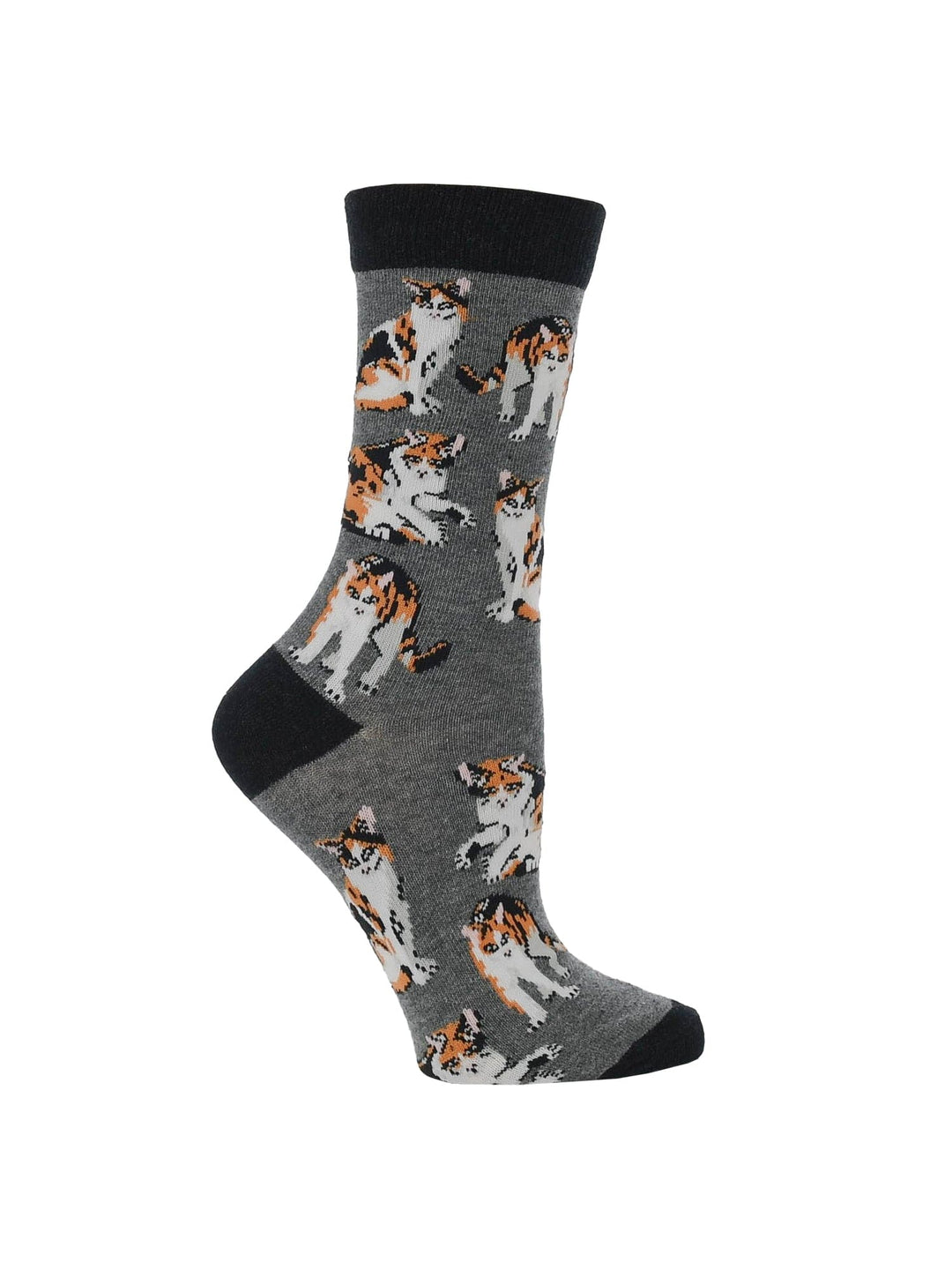 Wheel House Designs socks Charcoal Heather / Medium Calico Cat Socks Perfect Cat Lovers Gift