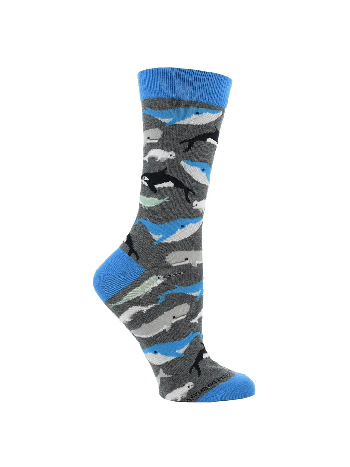 Wheel House Designs socks Charcoal Heather / Medium Whale Socks Perfect Ocean Lovers Gift