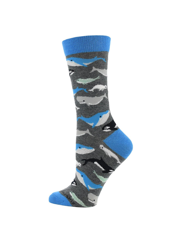 Wheel House Designs socks Charcoal Heather / Medium Whale Socks Perfect Ocean Lovers Gift