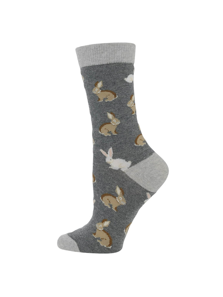 Wheel House Designs socks Cute Bunny Socks for Women | Bunny Rabbit Crew Socks | 1-Pack/2-Pack