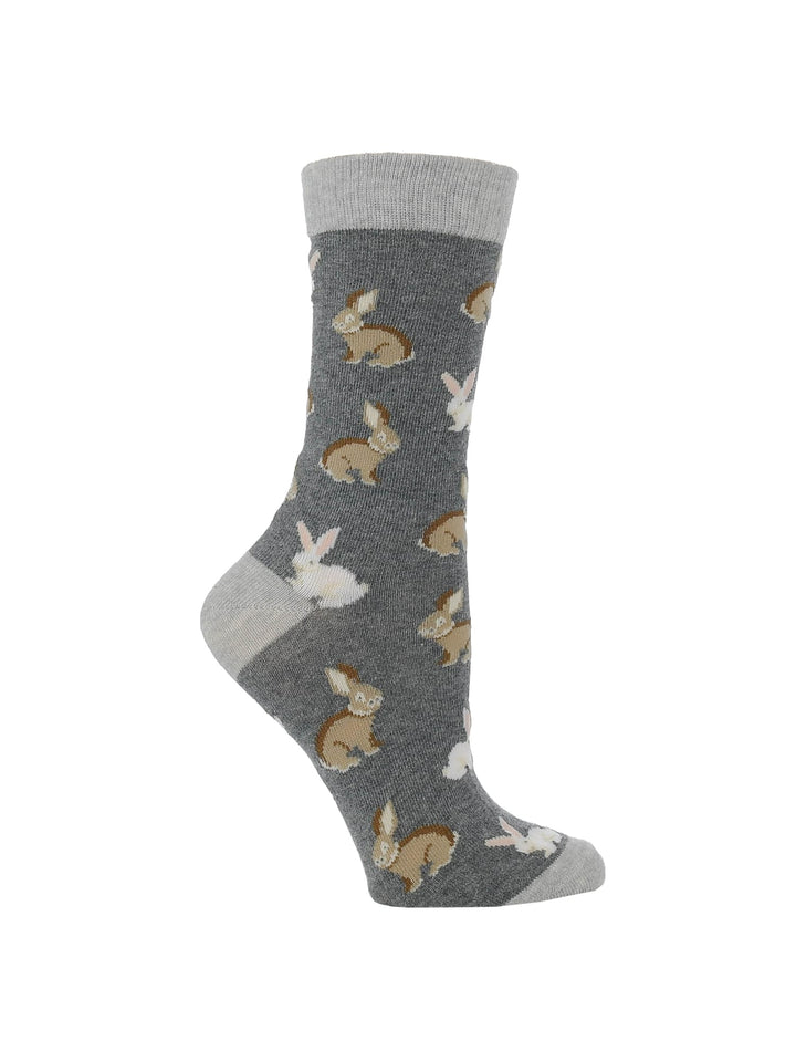 Wheel House Designs socks Cute Bunny Socks for Women | Bunny Rabbit Crew Socks | 1-Pack/2-Pack