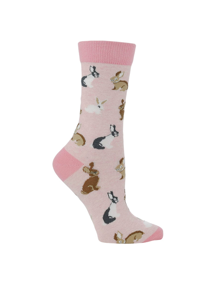 Wheel House Designs socks Cute Bunny Socks for Women | Bunny Rabbit Crew Socks | 1-Pack/2-Pack
