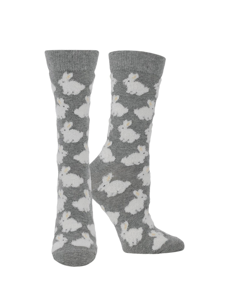 Wheel House Designs socks Cute Fuzzy Bunny Socks for Women | Fuzzy Bunny Rabbit Crew Socks|1-Pack/2-Pack