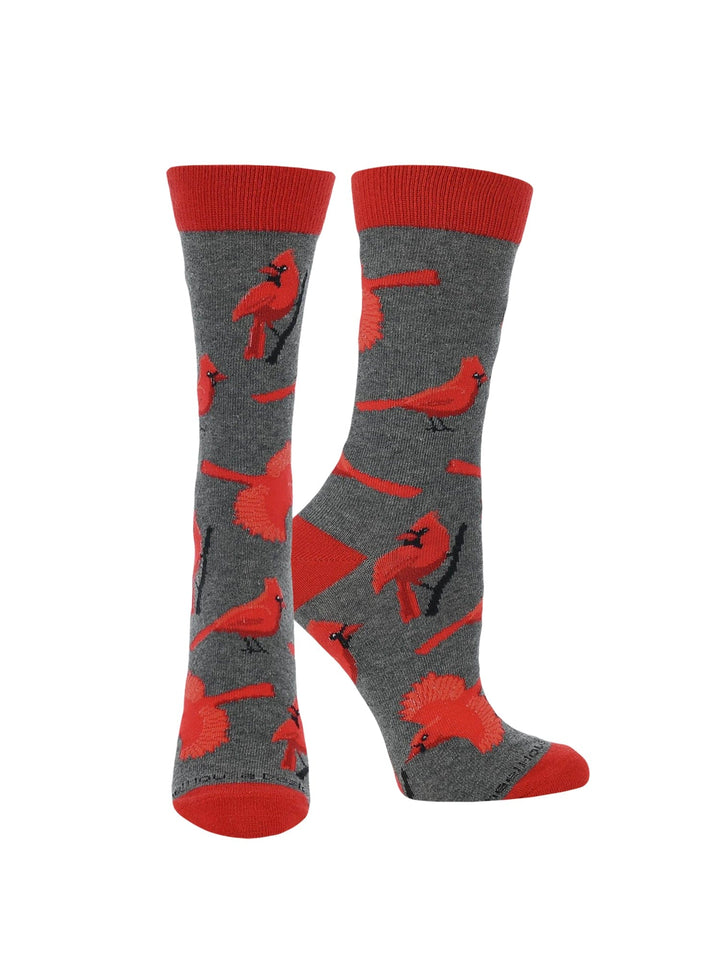 Wheel House Designs socks Dark Gray / Large Cardinal Bird Socks Perfect Bird Lovers Gift