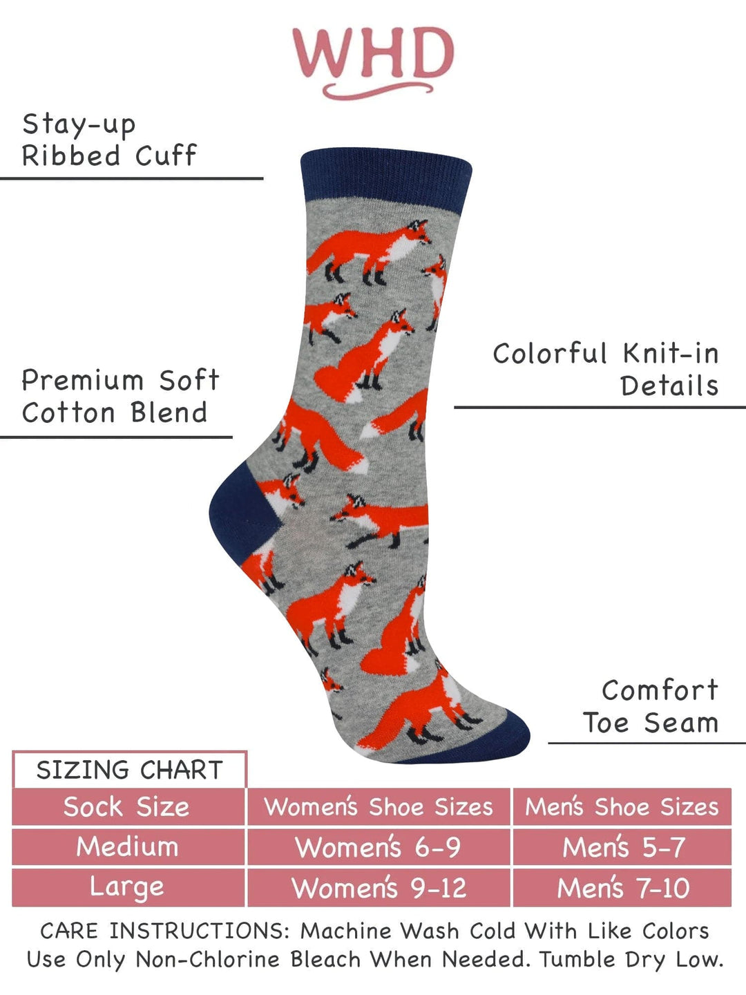 Wheel House Designs socks Fox Socks for Women and Men | Perfect Fox Lovers Gift