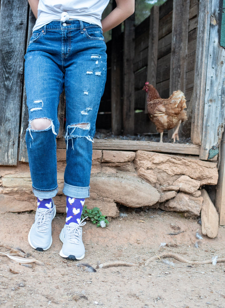 Wheel House Designs socks Fuzzy Chicken Socks | Cute Chicken Socks for Women | Crew Length|1-Pack/2-Pack