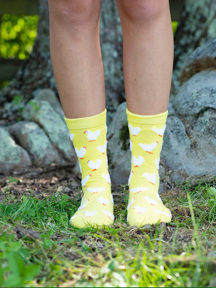 Wheel House Designs socks Fuzzy Chicken Socks | Cute Chicken Socks for Women | Crew Length|1-Pack/2-Pack