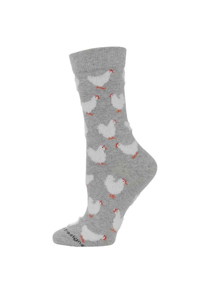 Fuzzy Chicken Socks | Cute Chicken Socks for Women | Crew Length | 1-Pack/2-Pack