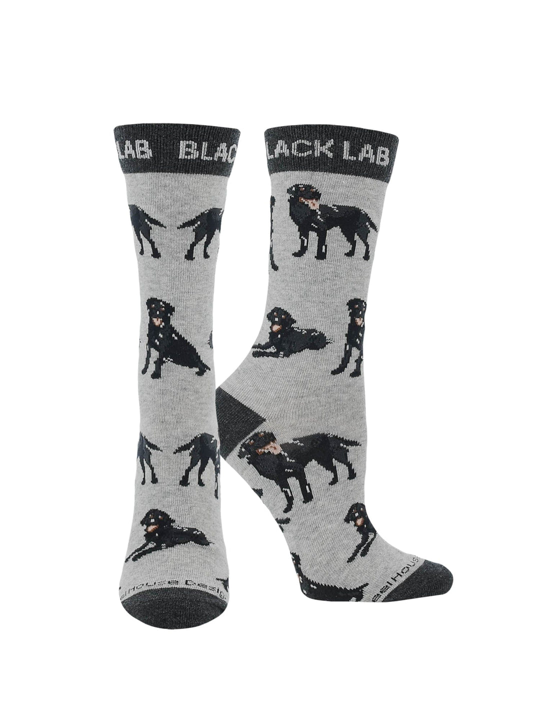 Wheel House Designs socks Gray/Black / Large Black Lab Socks for Women and Men | Perfect Dog Lovers Gift
