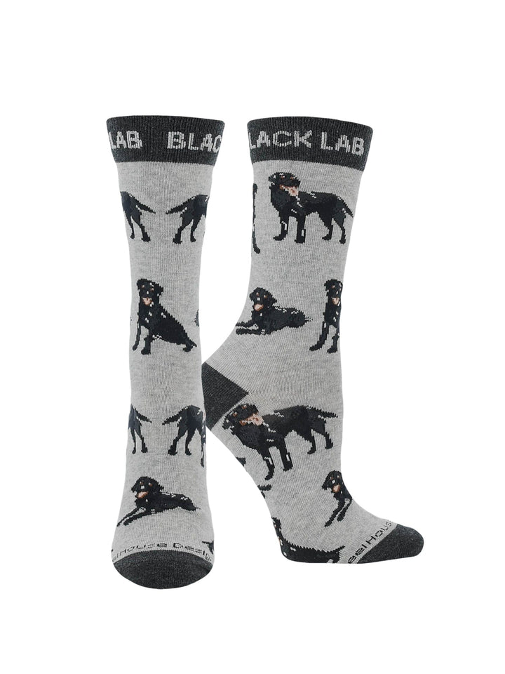 Wheel House Designs socks Gray/Black / Large Black Lab Socks for Women and Men | Perfect Dog Lovers Gift
