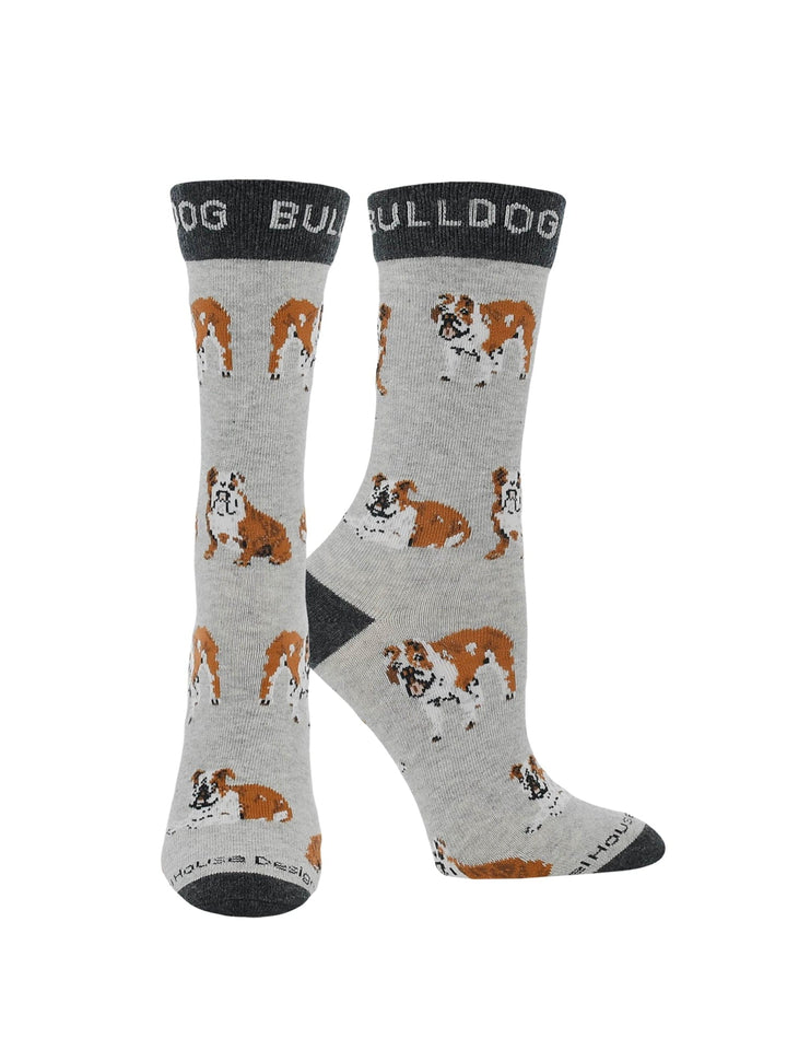 Wheel House Designs socks Gray/Black / Medium American Bulldog Socks for Women | Perfect Dog Lovers Gift