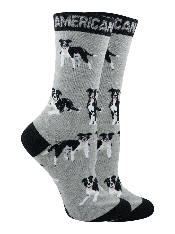 Wheel House Designs socks Gray/Black / Medium American Pit Bull Terrier Socks Perfect Dog Lovers Gift