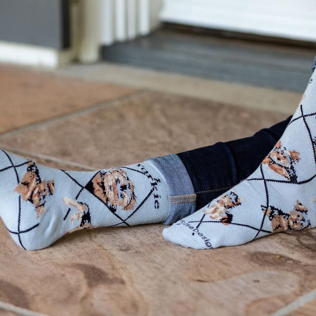 Wheel House Designs socks Gray/Black / Medium Yorkie Puppy Socks forWomen | Perfect Dog Lovers Gift