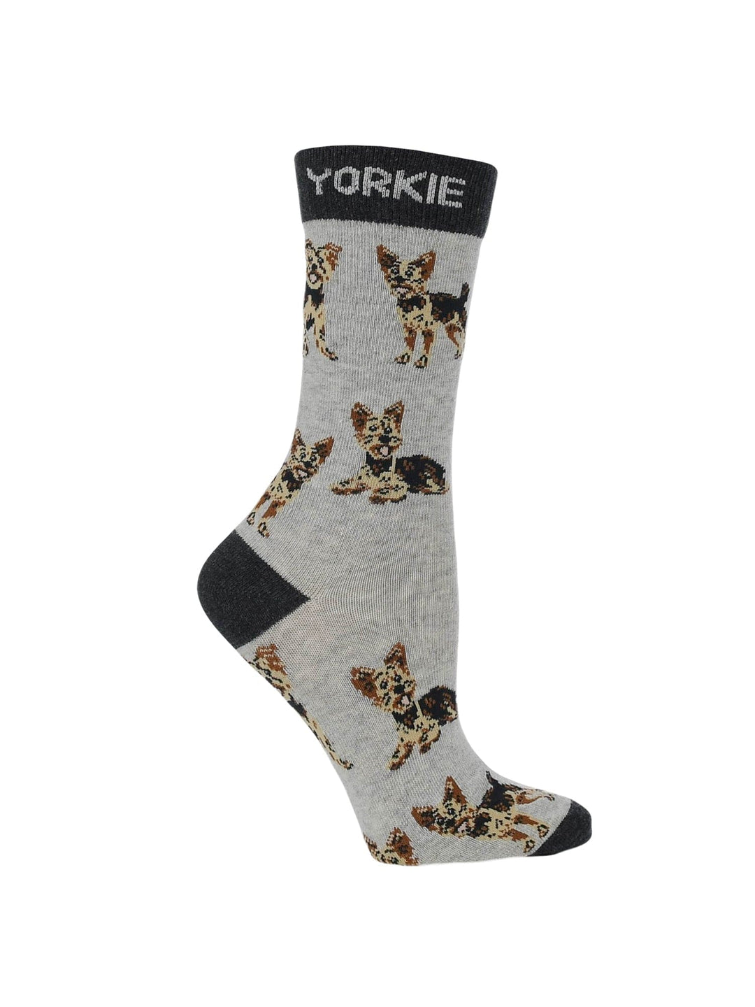 Wheel House Designs socks Gray/Black / Medium Yorkie Puppy Socks forWomen | Perfect Dog Lovers Gift