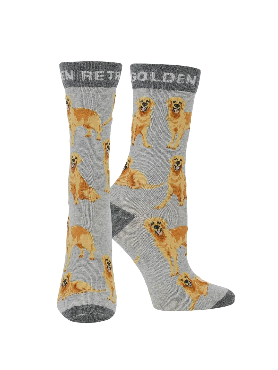 Wheel House Designs socks Gray/Charcoal / Medium Best Golden Retriever Crew Socks for Women | Dog Lovers Gift