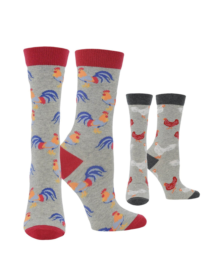 Wheel House Designs socks Gray Heather/Ash Heather / Medium WHD Chicken Socks for Women | Gift for Chicken Lovers