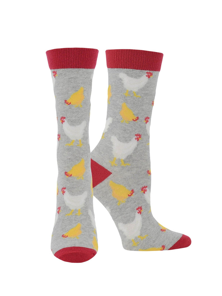 Wheel House Designs socks Gray Heather/Charcoal Heather / Medium WHD Chicken Socks for Women | Gift for Chicken Lovers|1-Pack/2-Pack