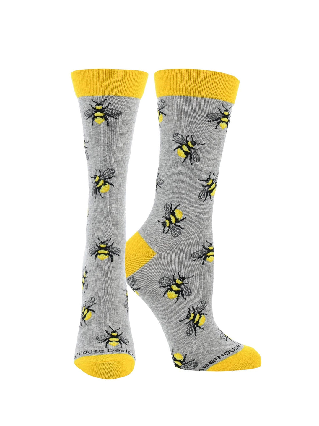 Wheel House Designs socks Gray Heather / Large WHD Bee Socks | Gifts for Bee Lovers | 1-Pack/2-Pack