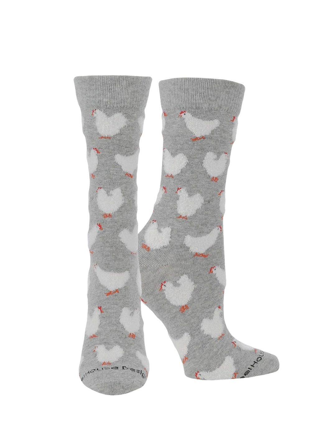 Wheel House Designs socks Gray Heather / Medium Fuzzy Chicken Socks | Cute Chicken Socks for Women | Crew Length|1-Pack/2-Pack
