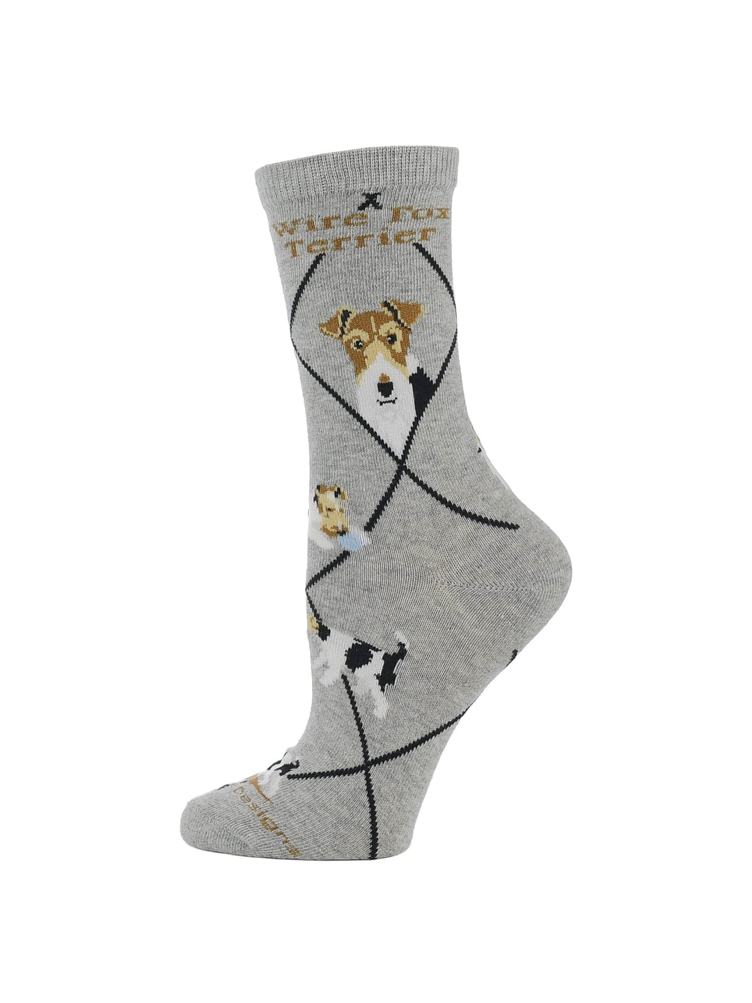 Wheel House Designs socks Gray Heather / Medium Wire Fox Terrier Socks Perfect Dog Lovers Gift