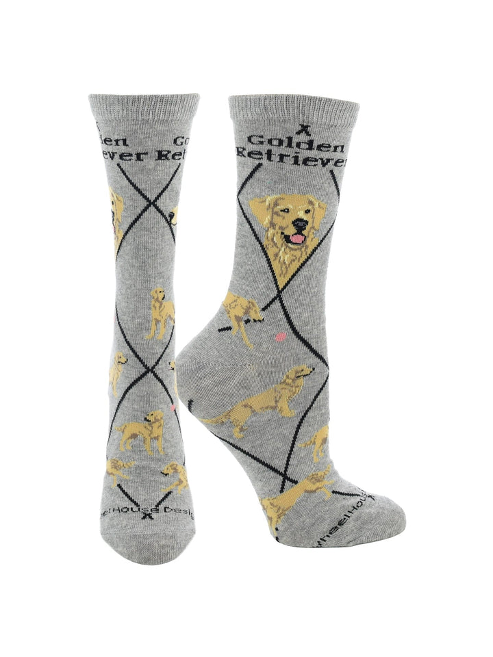 Wheel House Designs socks Gray / Large Best Golden Retriever Crew Socks for Women | Dog Lovers Gift