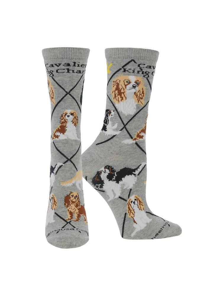 Wheel House Designs socks Gray / Large Cavalier King Charles Spaniel Socks for Women and Men | Perfect Dog Lovers Gift