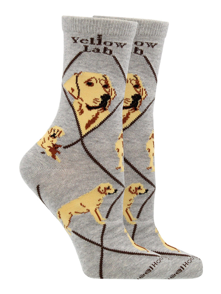 Wheel House Designs socks Gray / Large Yellow Lab Socks for Women and Men | Perfect Dog Lovers Gift
