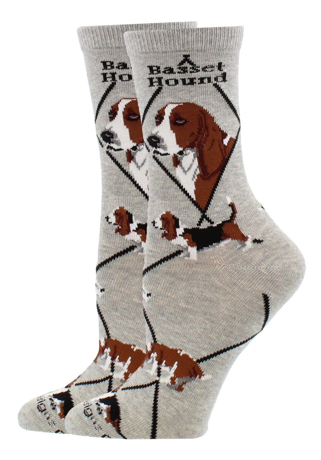 Wheel House Designs socks Gray / Medium Basset Hound Socks Perfect Dog Lovers Gift
