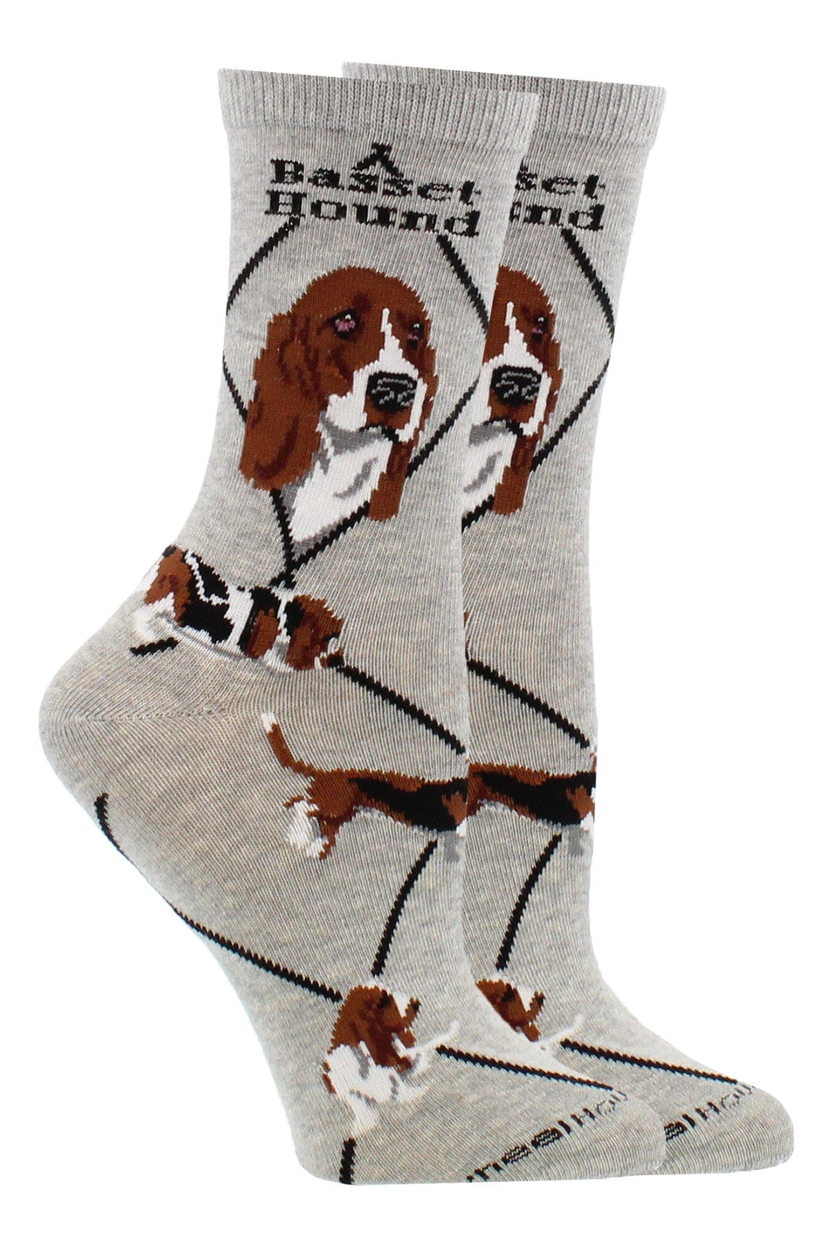 Wheel House Designs socks Gray / Medium Basset Hound Socks Perfect Dog Lovers Gift