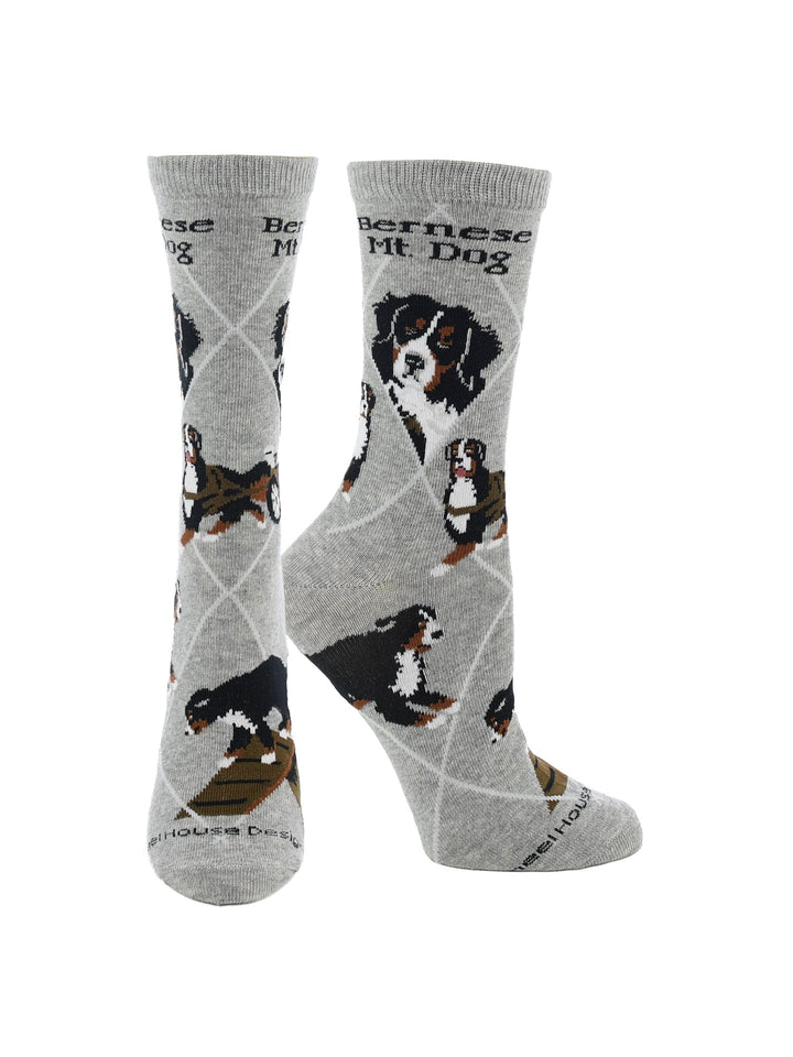 Wheel House Designs socks Gray / Medium Bernese Mountain Dog Socks for Women | Perfect Dog Lovers Gift