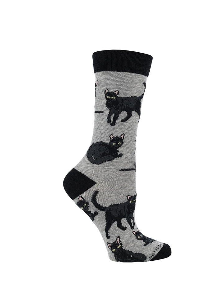 Wheel House Designs socks Gray / Medium Black Cat Socks Perfect Animal Lovers Gift