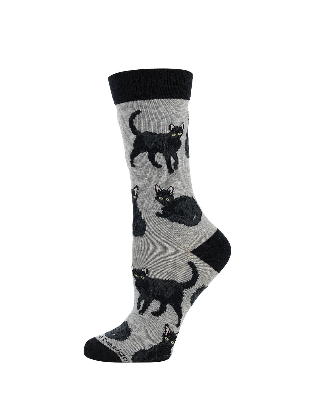 Wheel House Designs socks Gray / Medium Black Cat Socks Perfect Animal Lovers Gift