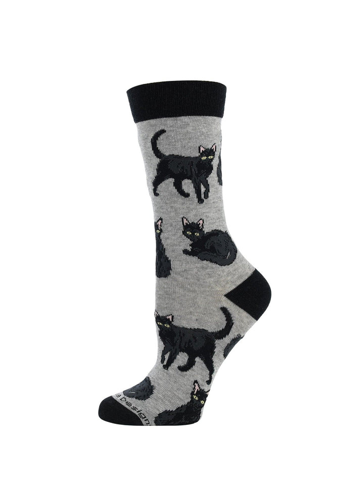 Wheel House Designs socks Gray / Medium Black Cat Socks Perfect Animal Lovers Gift