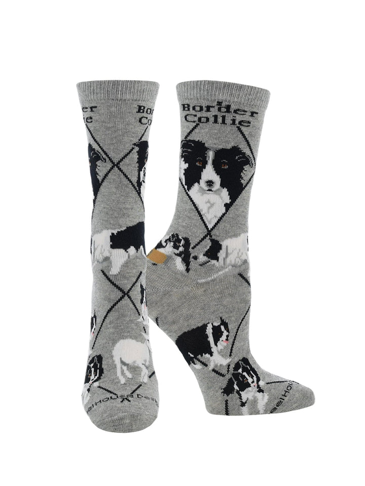Wheel House Designs socks Gray / Medium Border Collie Socks for Women | Perfect Dog Lovers Gift