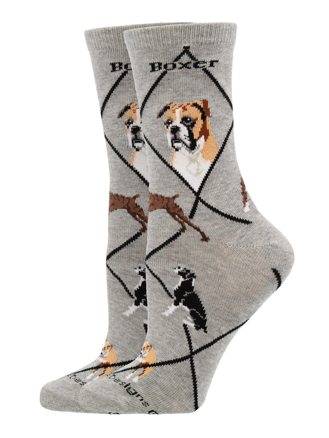 Wheel House Designs socks Gray / Medium Boxer Socks for Women | Perfect Dog Lovers Gift