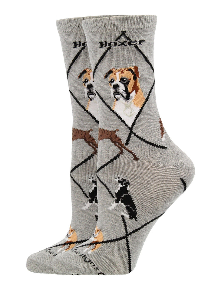 Wheel House Designs socks Gray / Medium Boxer Socks for Women | Perfect Dog Lovers Gift