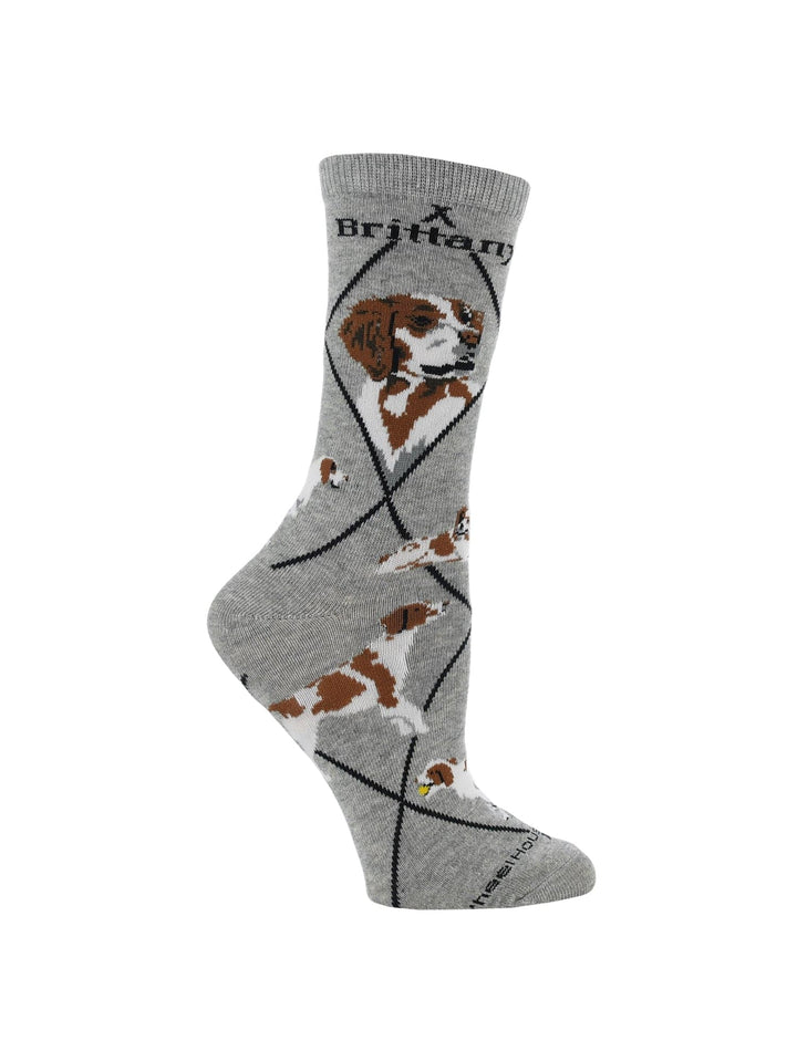 Wheel House Designs socks Gray / Medium Brittany Spaniel Socks Perfect Dog Lovers Gift