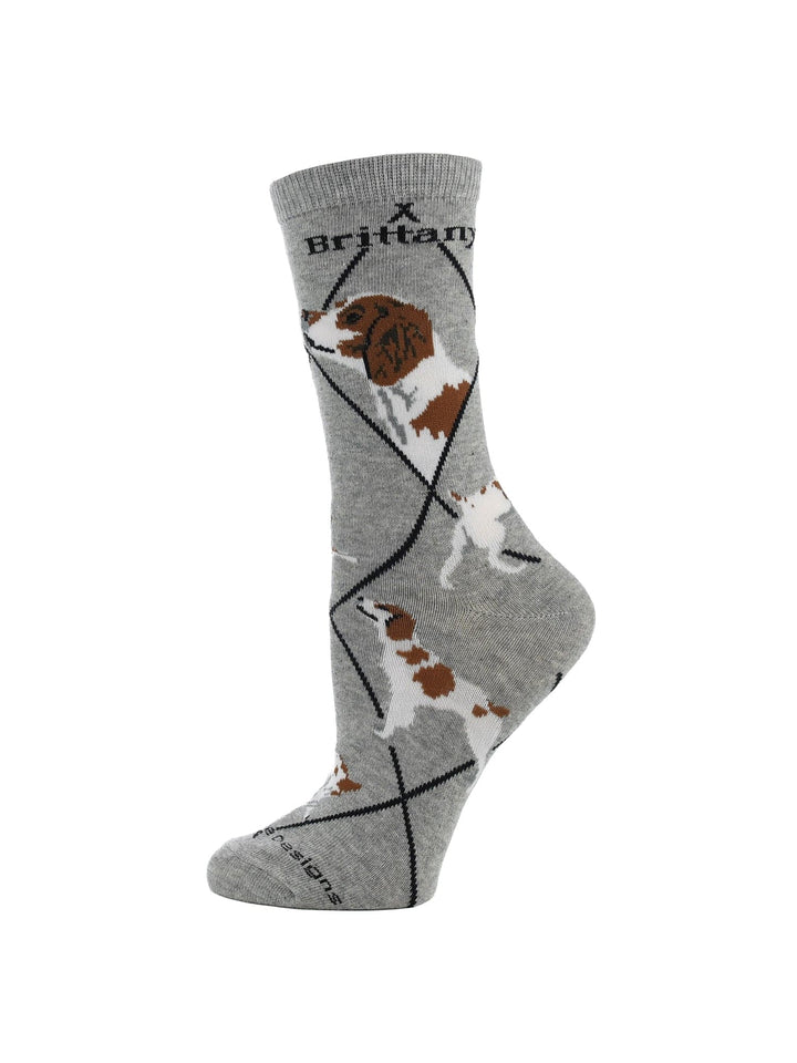 Wheel House Designs socks Gray / Medium Brittany Spaniel Socks Perfect Dog Lovers Gift