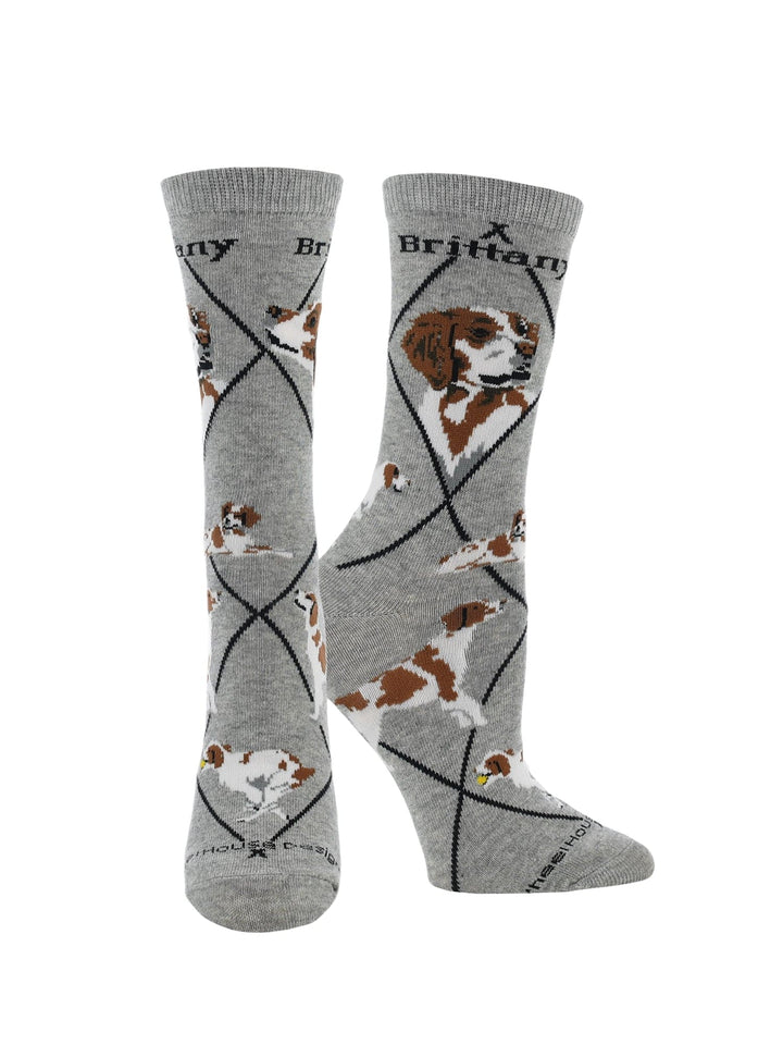 Wheel House Designs socks Gray / Medium Brittany Spaniel Socks Perfect Dog Lovers Gift