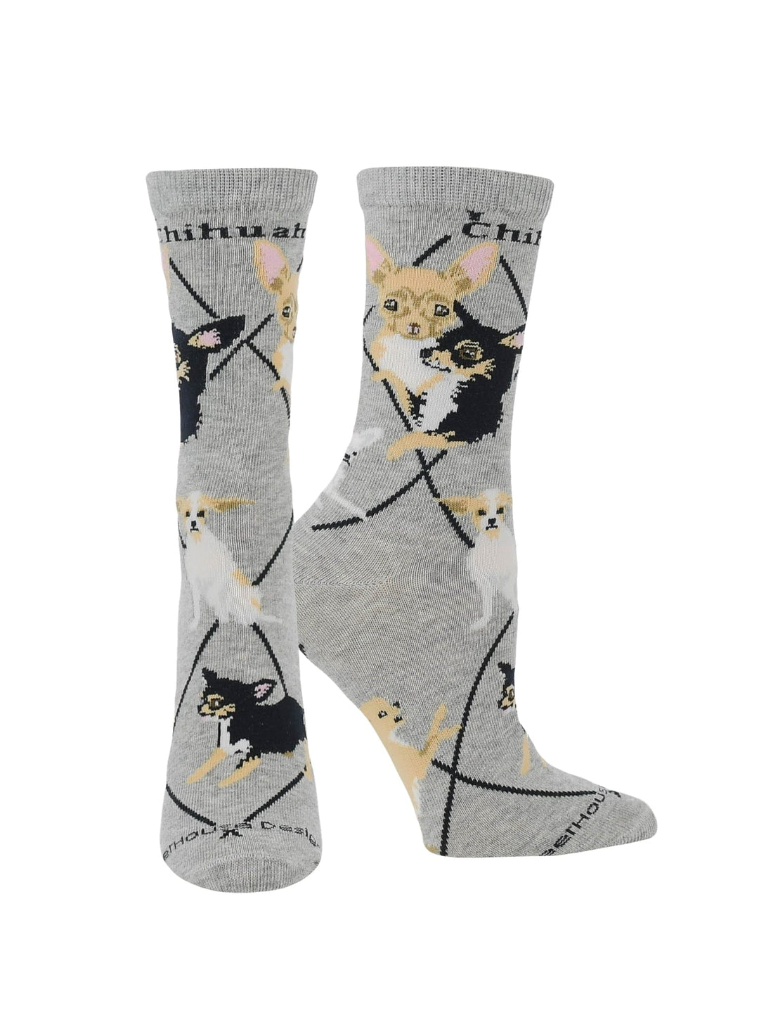 Wheel House Designs socks Gray / Medium Chihuahua Socks for Women and Men | Perfect Dog Lovers Gift