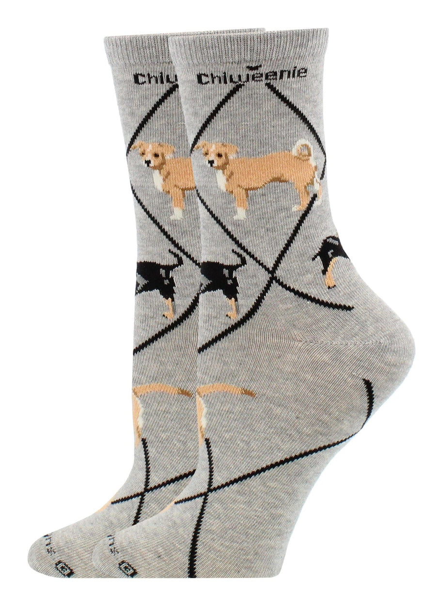 Wheel House Designs socks Gray / Medium Chiweenie Socks Perfect Dog Lovers Gift