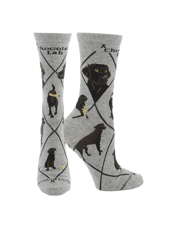 Wheel House Designs socks Gray / Medium Chocolate Lab Socks for Women and Men | Perfect Dog Lovers Gift