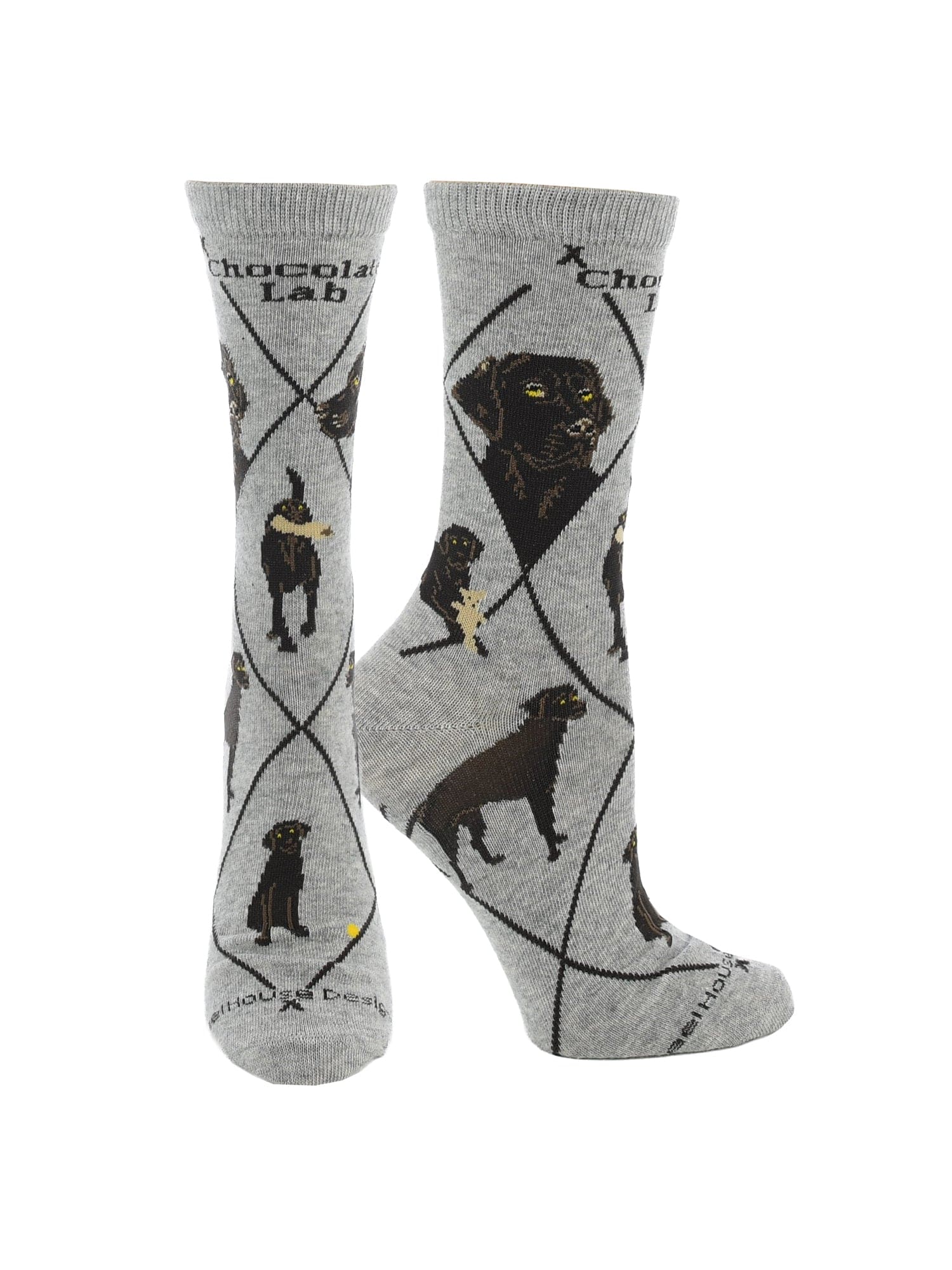 Wheel House Designs socks Gray / Medium Chocolate Lab Socks for Women and Men | Perfect Dog Lovers Gift