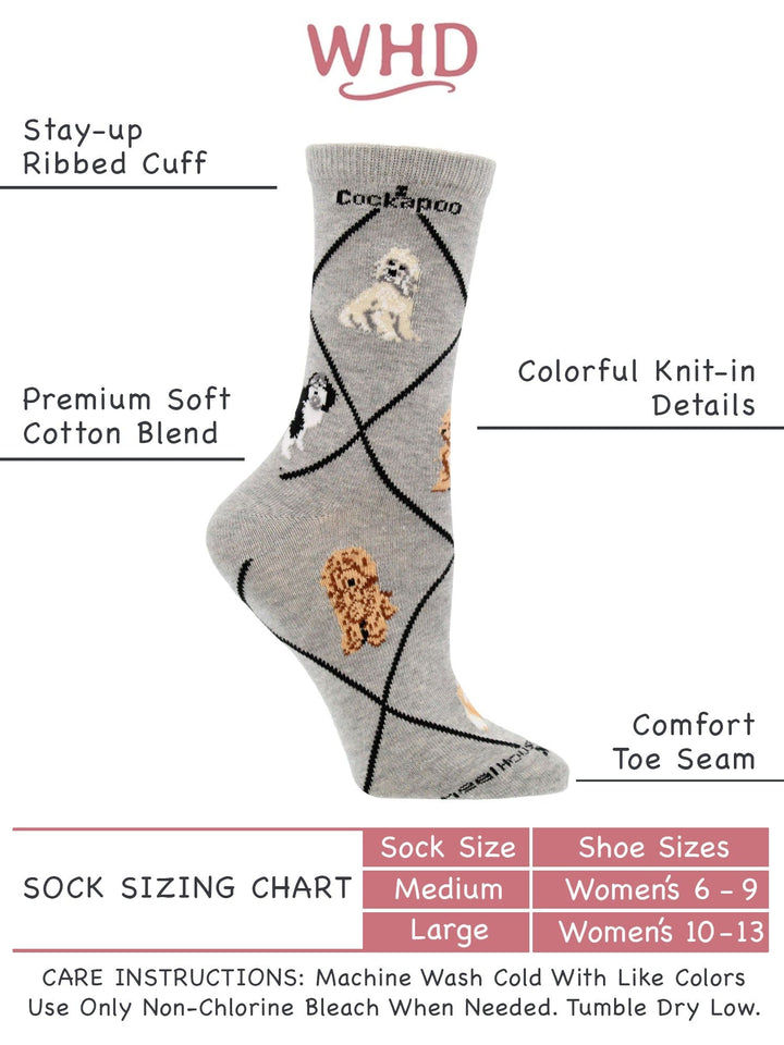 Wheel House Designs socks Gray / Medium Cockapoo Socks Perfect Dog Lovers Gift