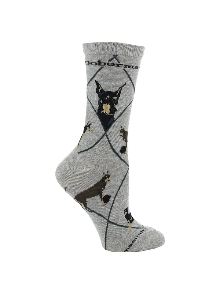 Wheel House Designs socks Gray / Medium Doberman Pinscher Socks Perfect Dog Lovers Gift
