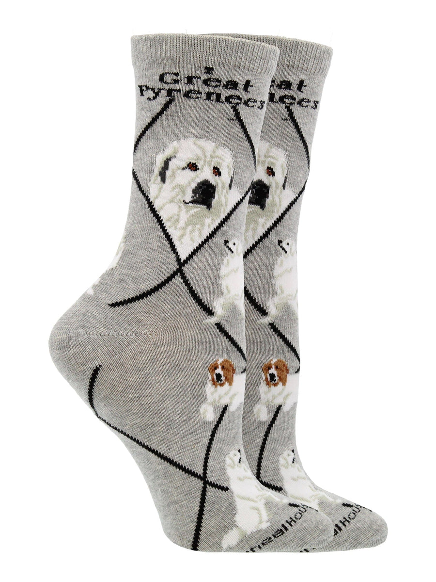 Wheel House Designs socks Gray / Medium Great Pyrenees Socks Perfect Dog Lovers Gift