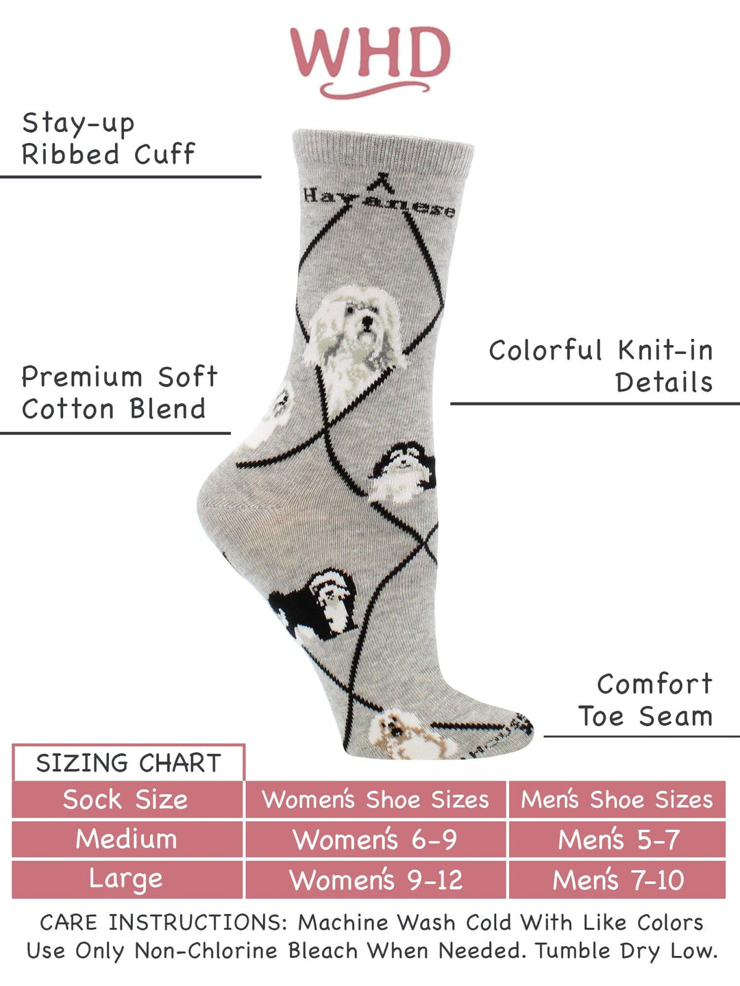 Wheel House Designs socks Gray / Medium Havanese Socks Perfect Dog Lovers Gift