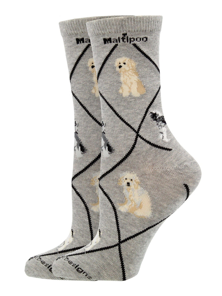 Wheel House Designs socks Gray / Medium Maltipoo Socks Perfect Dog Lovers Gift
