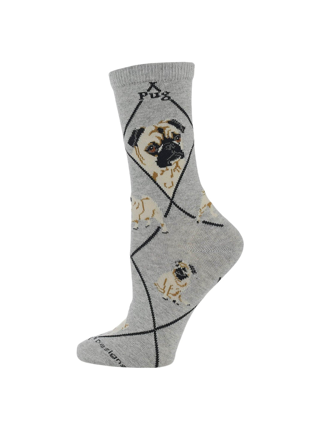 Wheel House Designs socks Gray / Medium Pug Socks for Women | Perfect Dog Lovers Gift