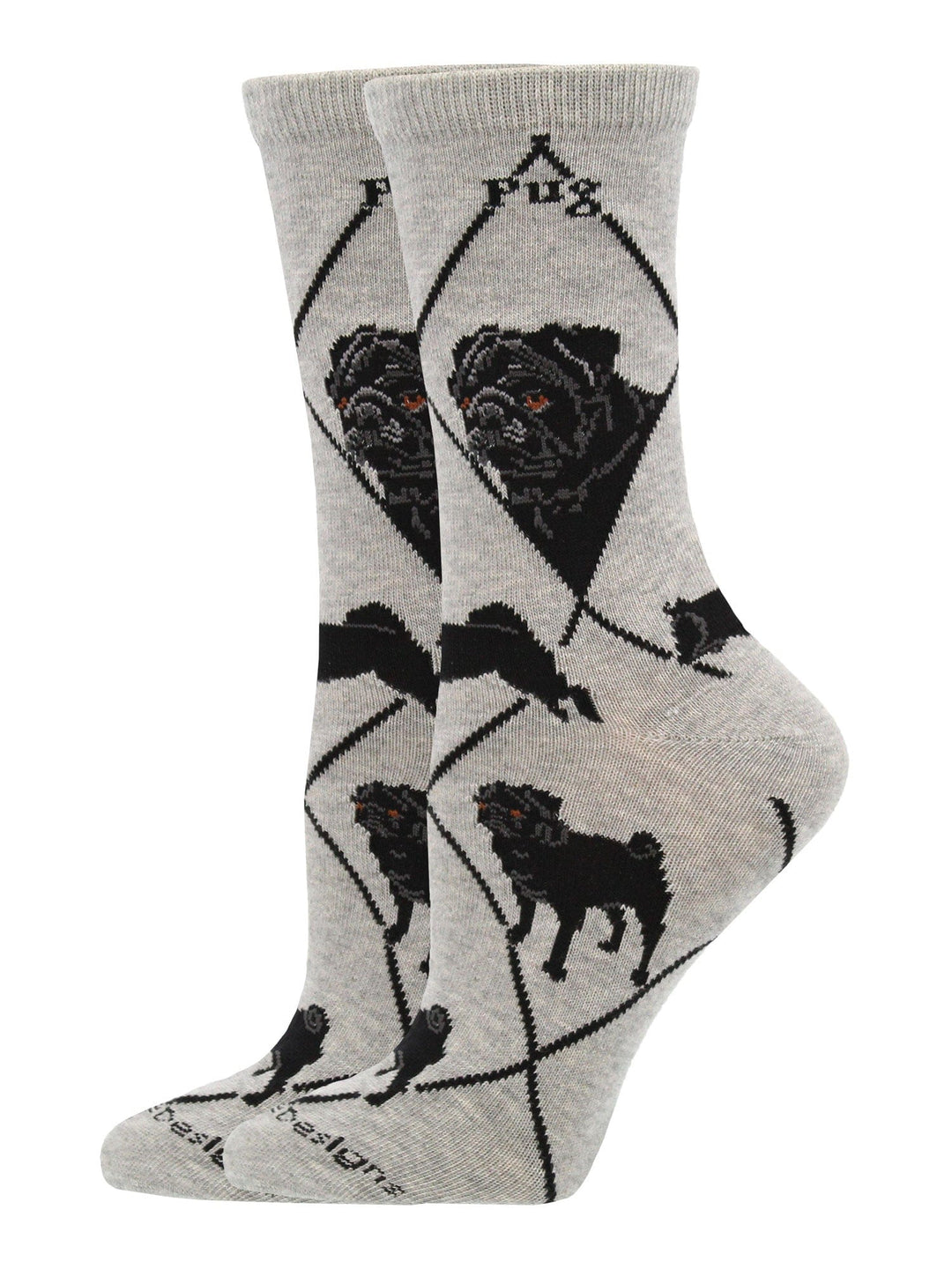 Wheel House Designs socks Gray / Medium Pug Socks for Women | Perfect Dog Lovers Gift